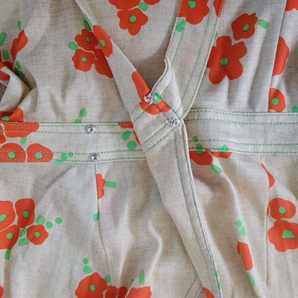 Vintage Orange Poppy Wrap Dress - Picture 6 of 16
